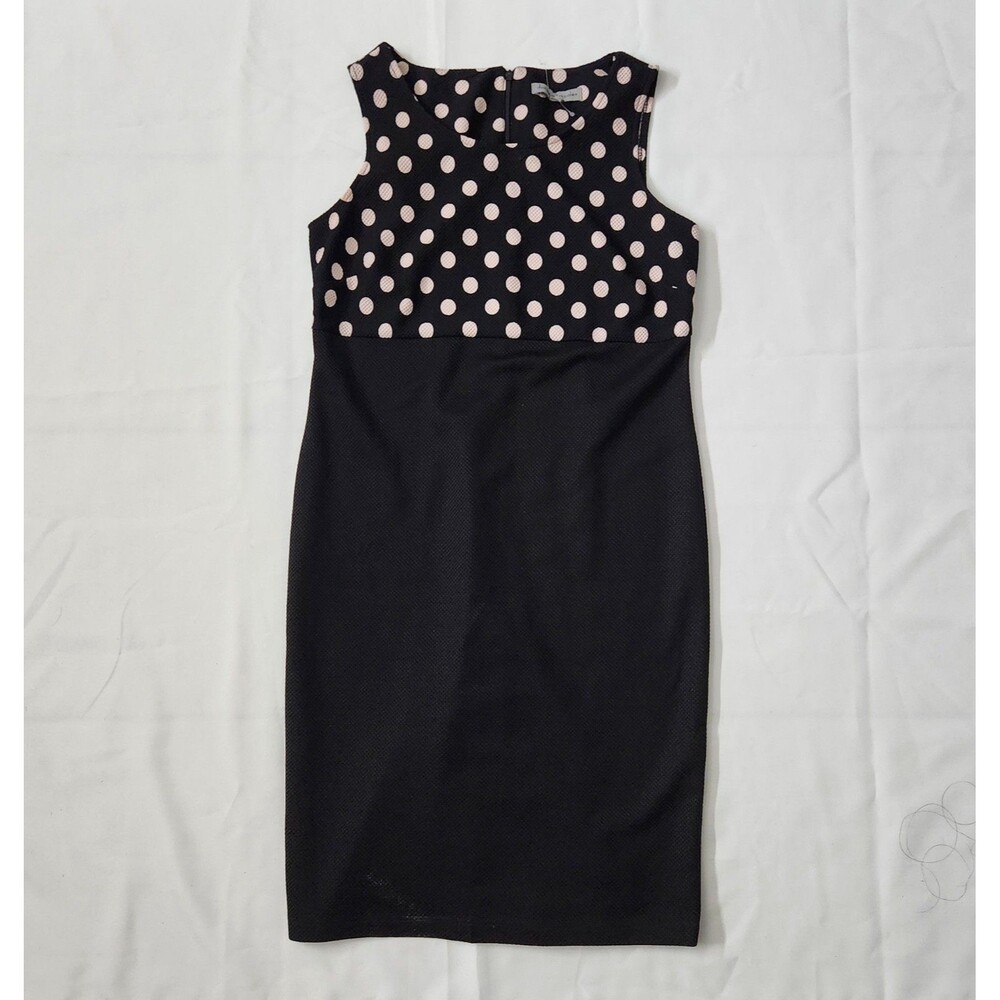 Danny & Nicole Women's Dress Size 8 sleeveless pencil midi dress Black & Pink - Picture 2 of 11